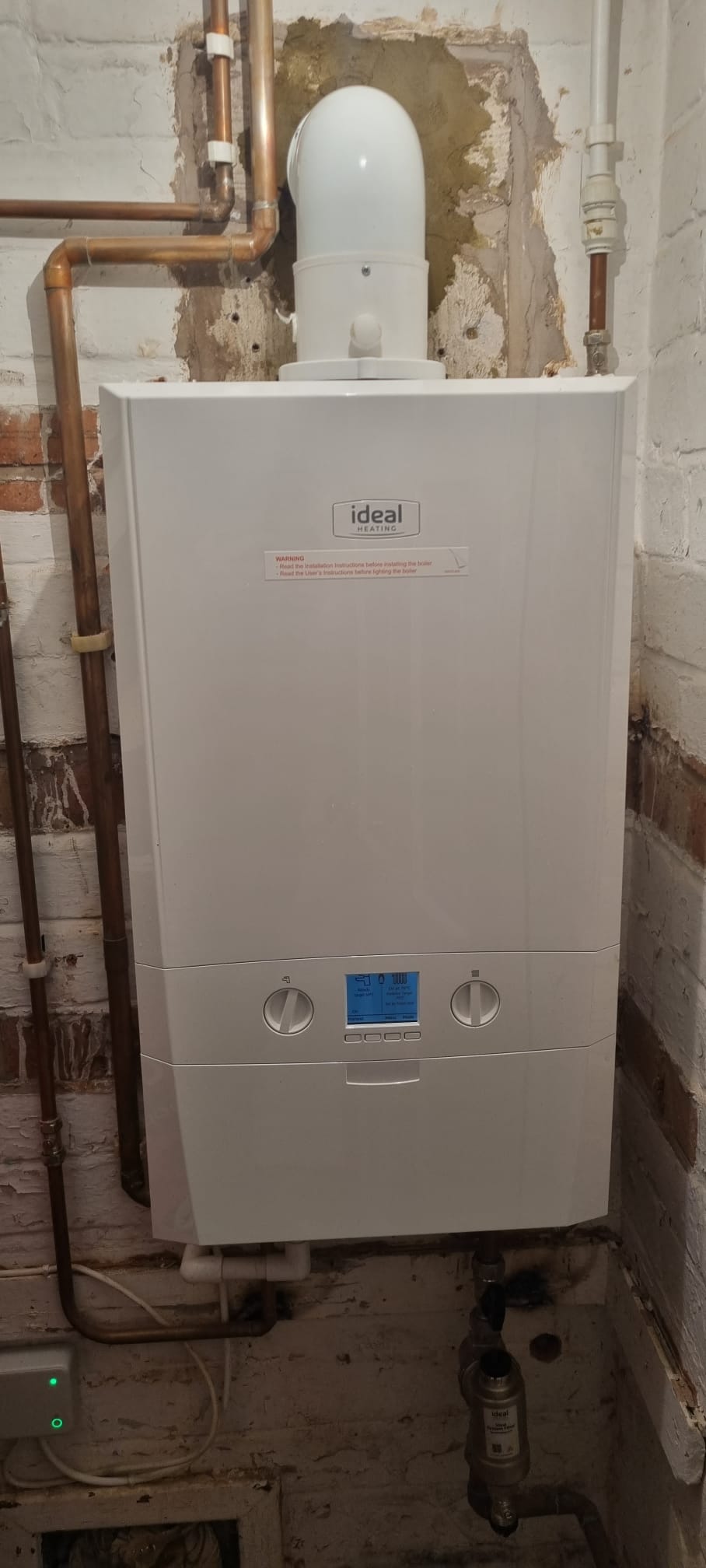 Ideal boiler with digital display